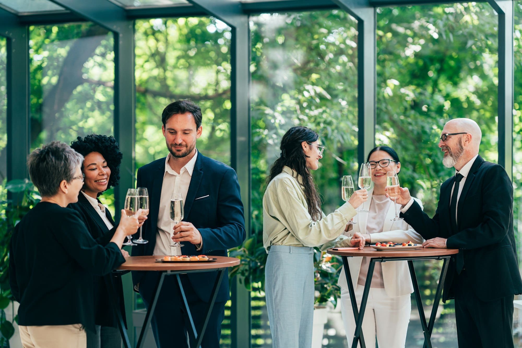 Businessmen and businesswomen making a corporate party