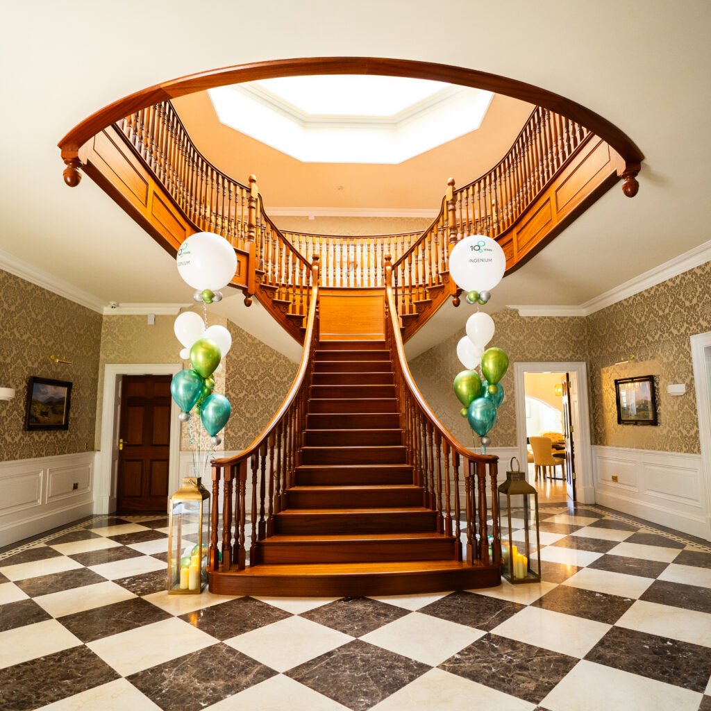 Grand staircase in the Sallymount House entrance hall